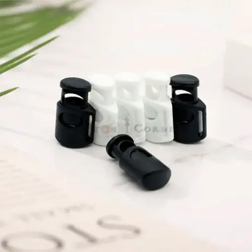Adjustable Plastic Single-Hole Spring-Loaded Drawstring Cord Lock 
