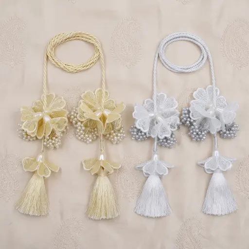 Blooming Blossom Cord Tassel with Sequence Embellishment & Pearl Accent