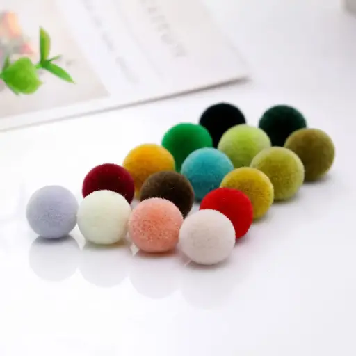 Stem-Style Mushroom-Shaped Colourful Velvet Flocked Shank Button