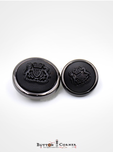 [78502 GREY BLACK] Metal Lion Crest Suiting Button