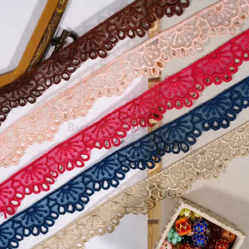 Scallop Edge Embroidery Thread Organza Lace