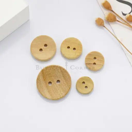 Smooth Deep Centre, Raised Border Wooden Button