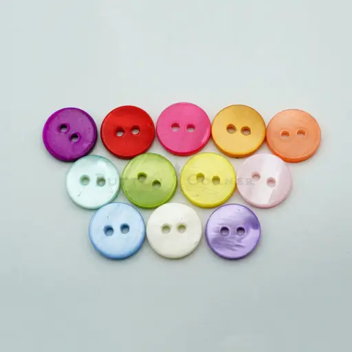 Classic Flat Round Shape Artcut Design 2-Hole Rive Shell Button