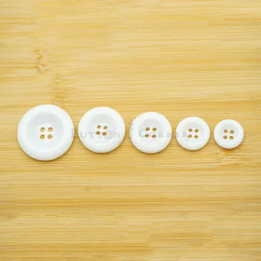 Glossy Finish Concave Centre Sleek Smooth Circular Surface 4-Hole Polyester Button