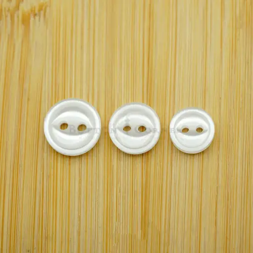 Fish Eye Design Acrylic Rimmed Border 2-Hole Polyester Shirt Button