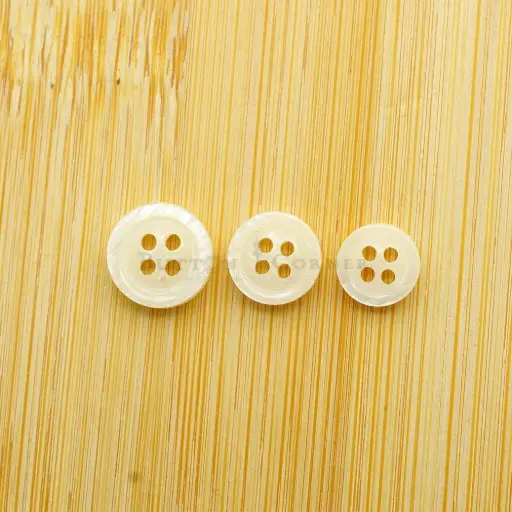 Iridescent Shell Look 4-Hole Polyester Shirt Button