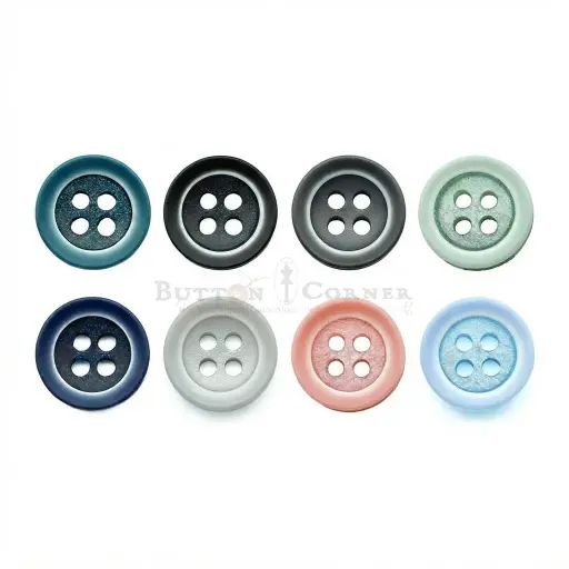 Inner Groove Ring Concentric Rim 4-Hole Polyester Shirt Button