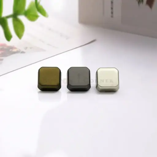Flat Smooth Surface Downhole Loop Square Shape Metal Shirt Button