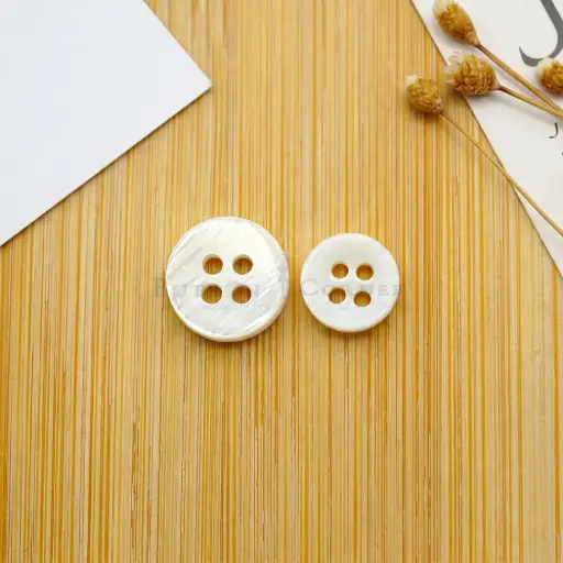 Cupsonic Shape 4-Hole River Shell Button