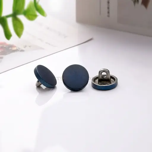 [75625 NY BLUE GUN] Uper Paint Coated Classic Loop Metal Shank Button