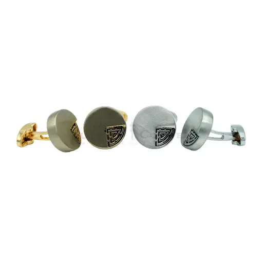 Engraved Geometric Quadrant Style Cufflink
