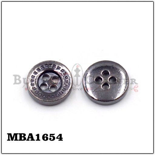 [MBA1654-2 BLACK] Border Lining 4 Hole Shirt Button