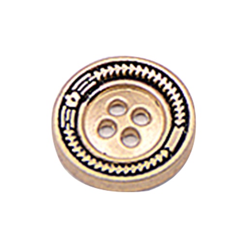 [MBA1906-GOLD] Design Border 4 Hole Metal Shirt Button