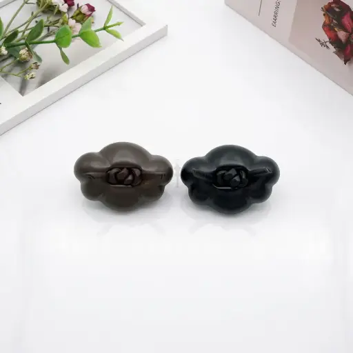 Cloud Shaped Button with Leather Knot 