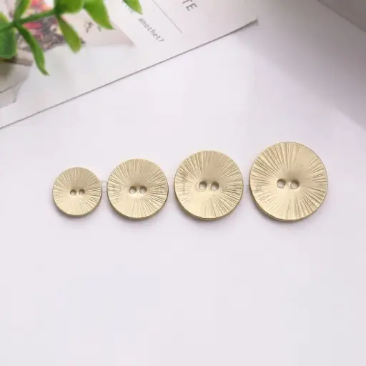 Textured Finish Sunburst Pattern 2-Hole Metal Suiting Button