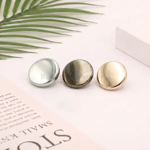 Flat Surface Classic Finish with Downhole Loop Metal Shirt Button