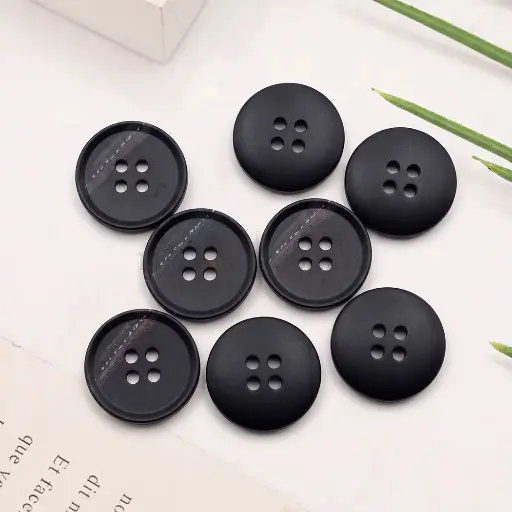 Classic Concave Centre with Side Stippling Textured 4-Hole Suiting Button