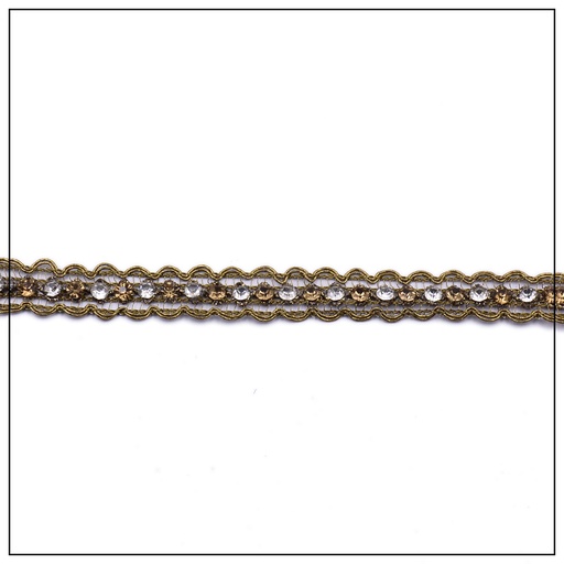 Fancy Metallic Yarn Crystal Lace