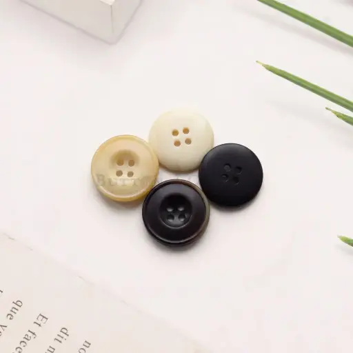 Symmetrical Layout with Fire Border 4-Hole Suiting Button