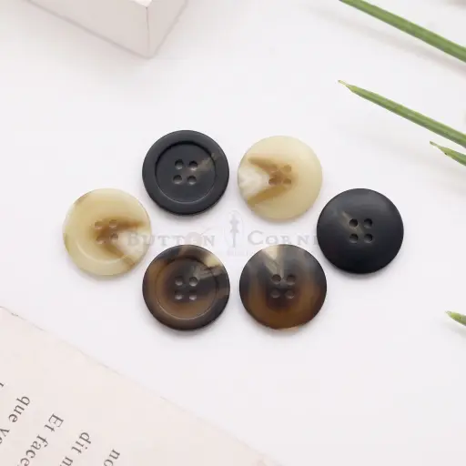Flat Border Concave Centre 4-Hole Rod Suiting Button