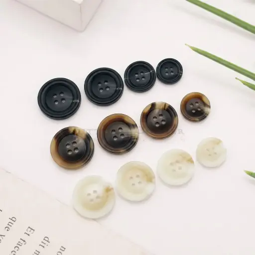 Concave Recessed Centre Raised Border 4-Hole Suiting Button