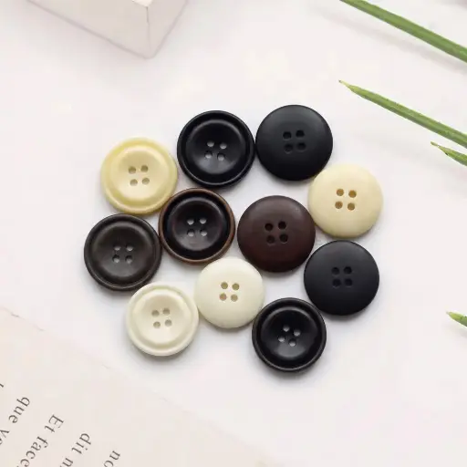 Gradient Ring Design with Tkick Outer Rim 4-Hole Suiting Button
