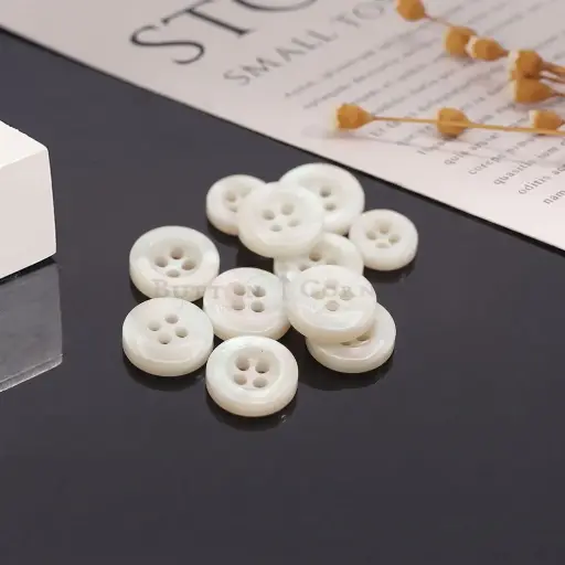 Swirl Design Concave Centre 4-Hole Shirt Button 