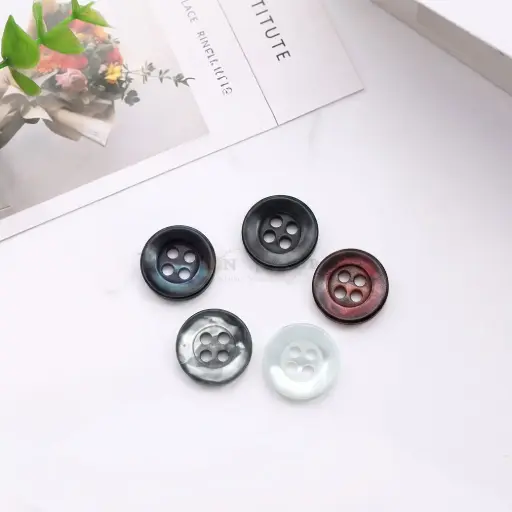 Pearlescent Iridescent Finish 4-Hole Shirt Button