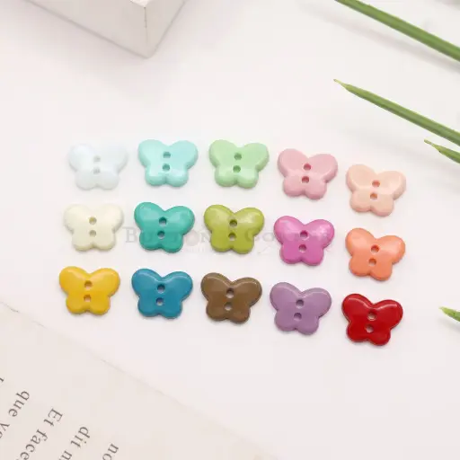 Funky Style Butterfly Design Centre 2-Hole Shirt Button