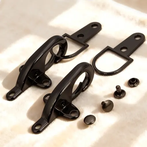 [XB8033 NONTOXIC GUN BLACK] Spring-Loaded Duckbill Lever Buckle Clasp Toggle Button