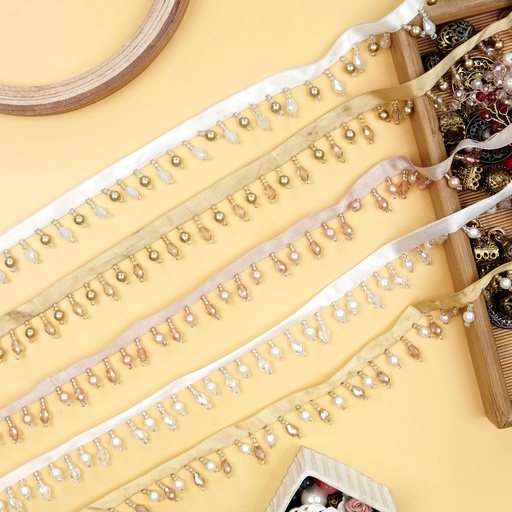 Fancy Pearl, Glass Beads, Hanging Lace