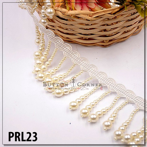 [PRL23-GOLD] Fancy Glass Beads Hanging Lace