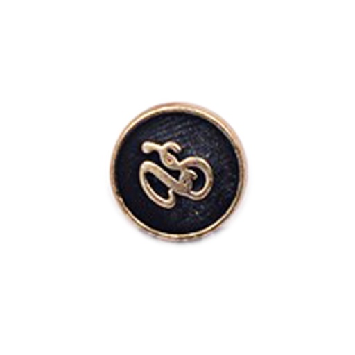 [MBAF49 BLACK GOLD] AF Alphabet Metal Shirt Button