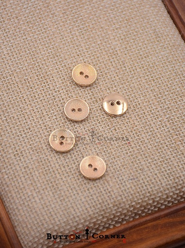 [MBS1850-GOLD] Doted Design 2 Hole Metal Shirt Button