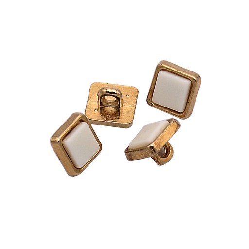 [MBSBC-216-WHITE GOLD] Square Shape Metal Shirt Button