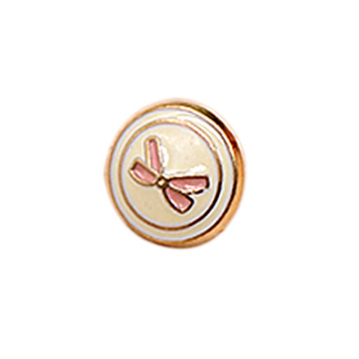 [MBSF-46-WHITE GOLD] Bow Tie Round Metal Shirt Button