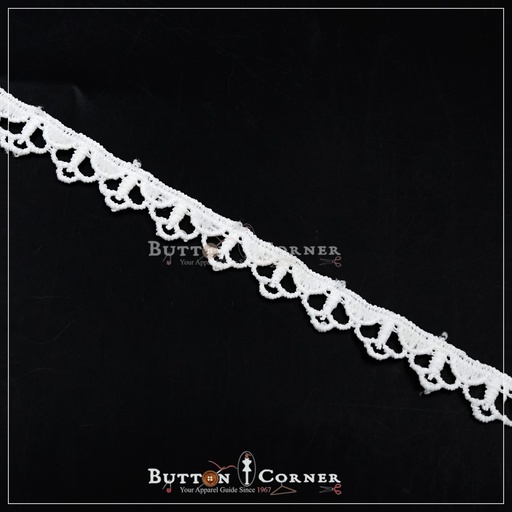 [D7799-WHITE] One Side Border Shuttle Lace