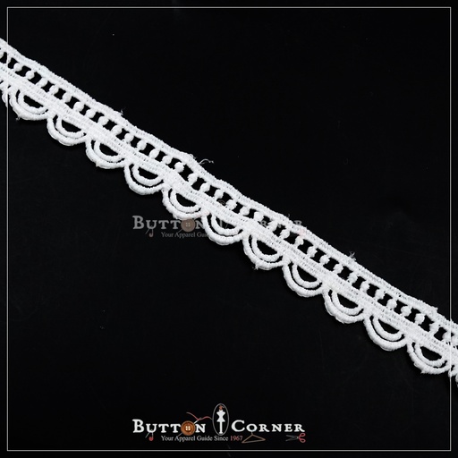 [D9023-WHITE] One Side Border Shuttle Lace