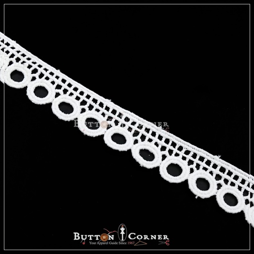 [D9011-WHITE] One Side Border Shuttle Lace