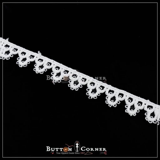 [D9012-WHITE] One Side Border Shuttle Lace