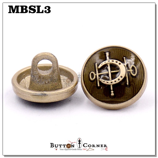 [MBSL3 BROWN GOLD] Horseshoe Design Metal Shirt Button