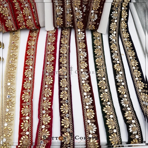 Fancy Metallic Yarn Lace In Velvet Fabric