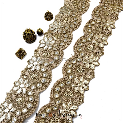 Fancy Metallic Yarn Gota Lace