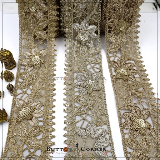 Fancy Metallic Yarn Gota Lace