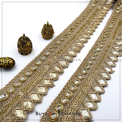 Fancy Metallic Yarn Gota Lace