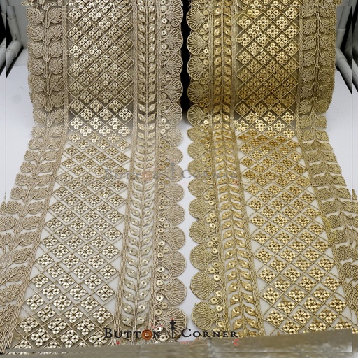 Fancy Metallic Yarn Gota Lace