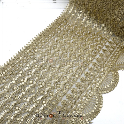[AL985-LIGHT GOLD] Fancy Metallic Yarn Gota Lace