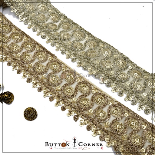 Fancy Metallic Yarn Lace