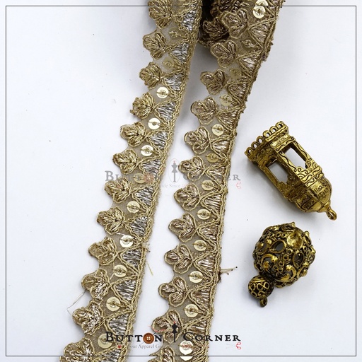 Fancy Metallic Yarn Gota Lace