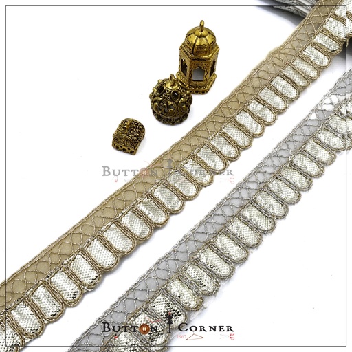 Fancy Metallic Yarn Gota Lace